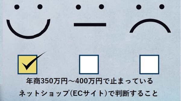 年商350万円～400万円で止まっているネットショップ(ECサイト)で判断すること